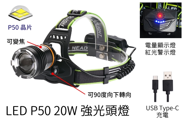 【P50-007】LED P50頭燈