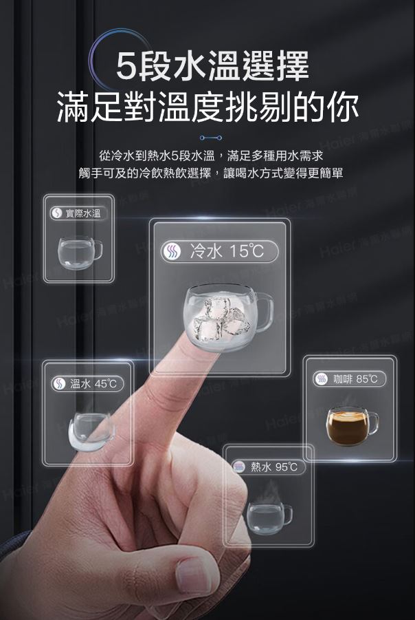 Haier 海爾 壁掛UV瞬熱飲水機(黑)+RO1000G淨水器