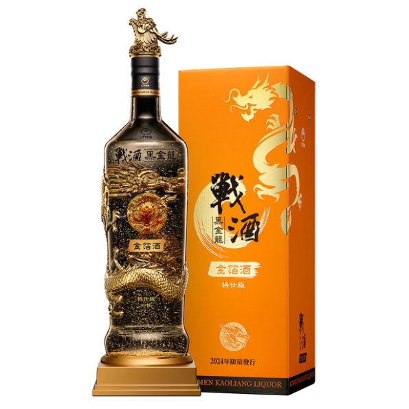 金門酒廠 戰酒黑金龍 龍年特仕版金箔酒 3.6L