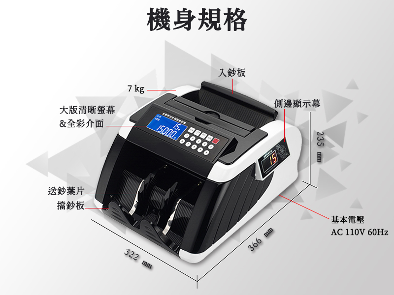 BS 5300 台幣/人民幣 銀行專用 仟鈔加強版 點驗鈔機