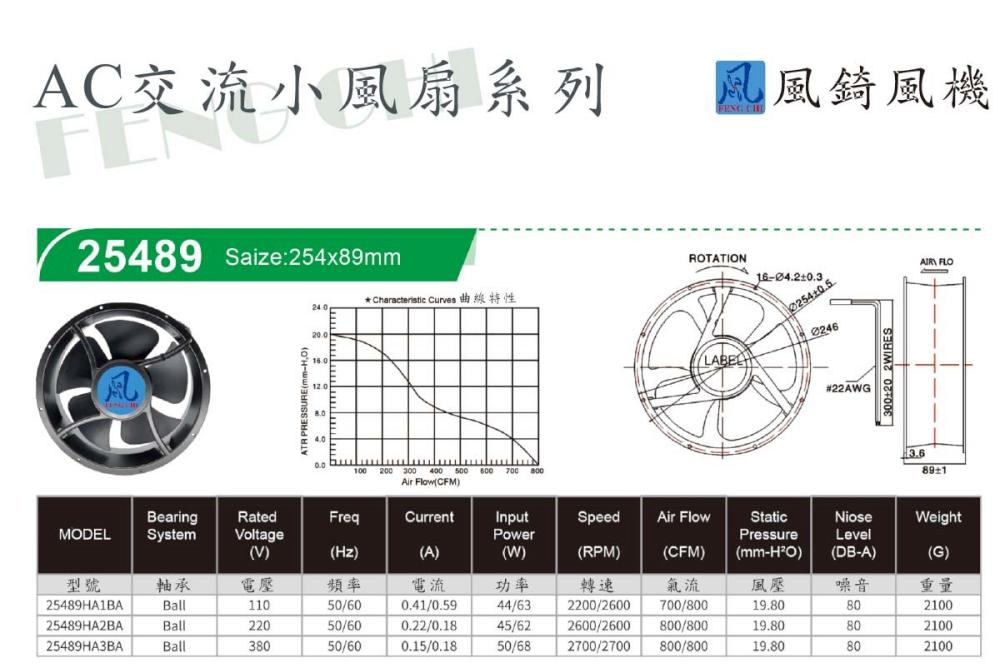 AC25489 交流散熱小風扇