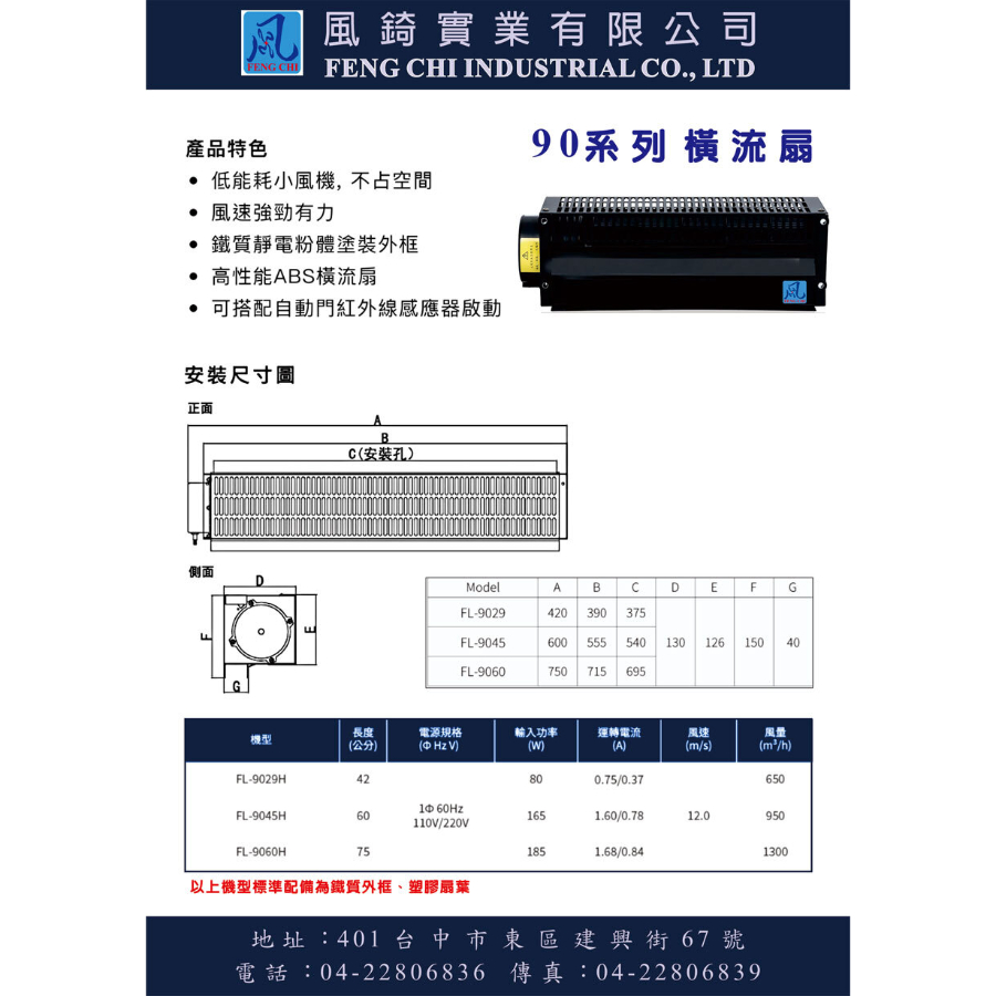 90系列橫流扇