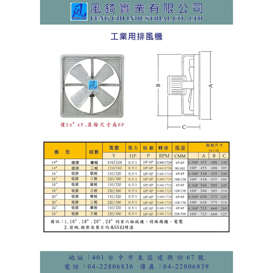 14 - 24 工業用排風扇