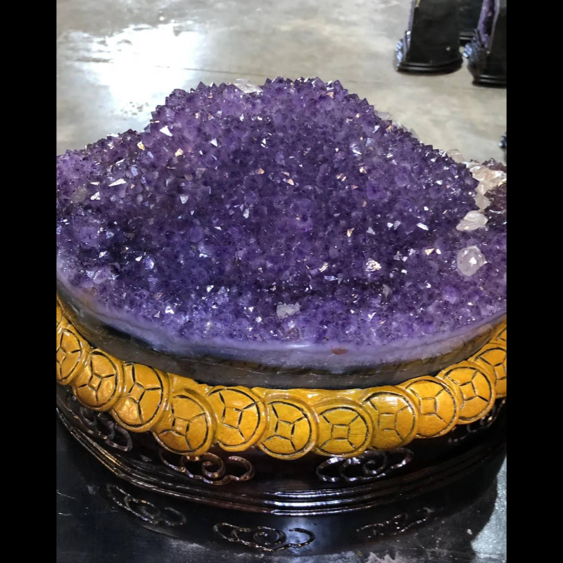 紫水晶元寶異象紫晶爆花方解石