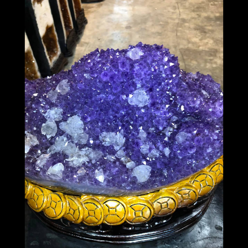 紫水晶元寶異象紫晶爆花方解石