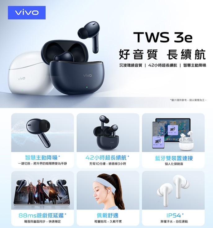 型號：vivo TWS 3e 真無線藍牙耳機   編號#01AA