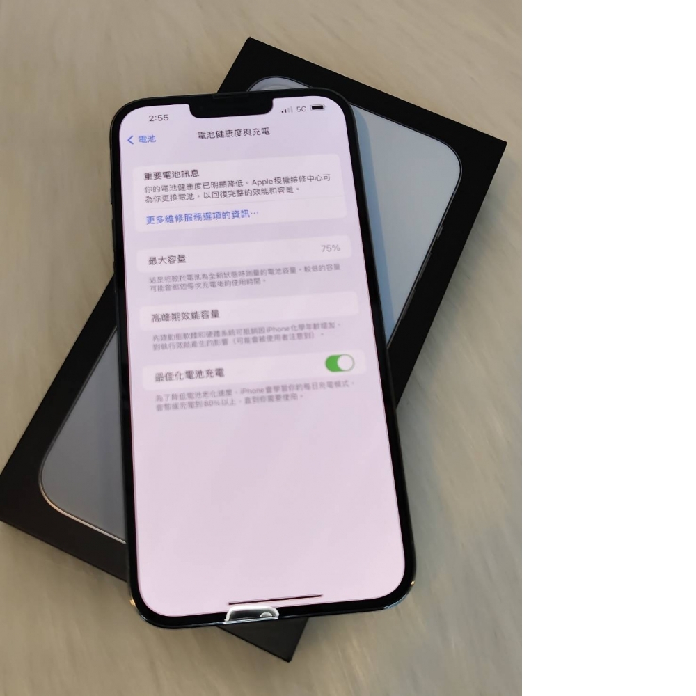 型號：APPLE IPHONE 13PROMAX 藍 256G 有盒 編號#004AA