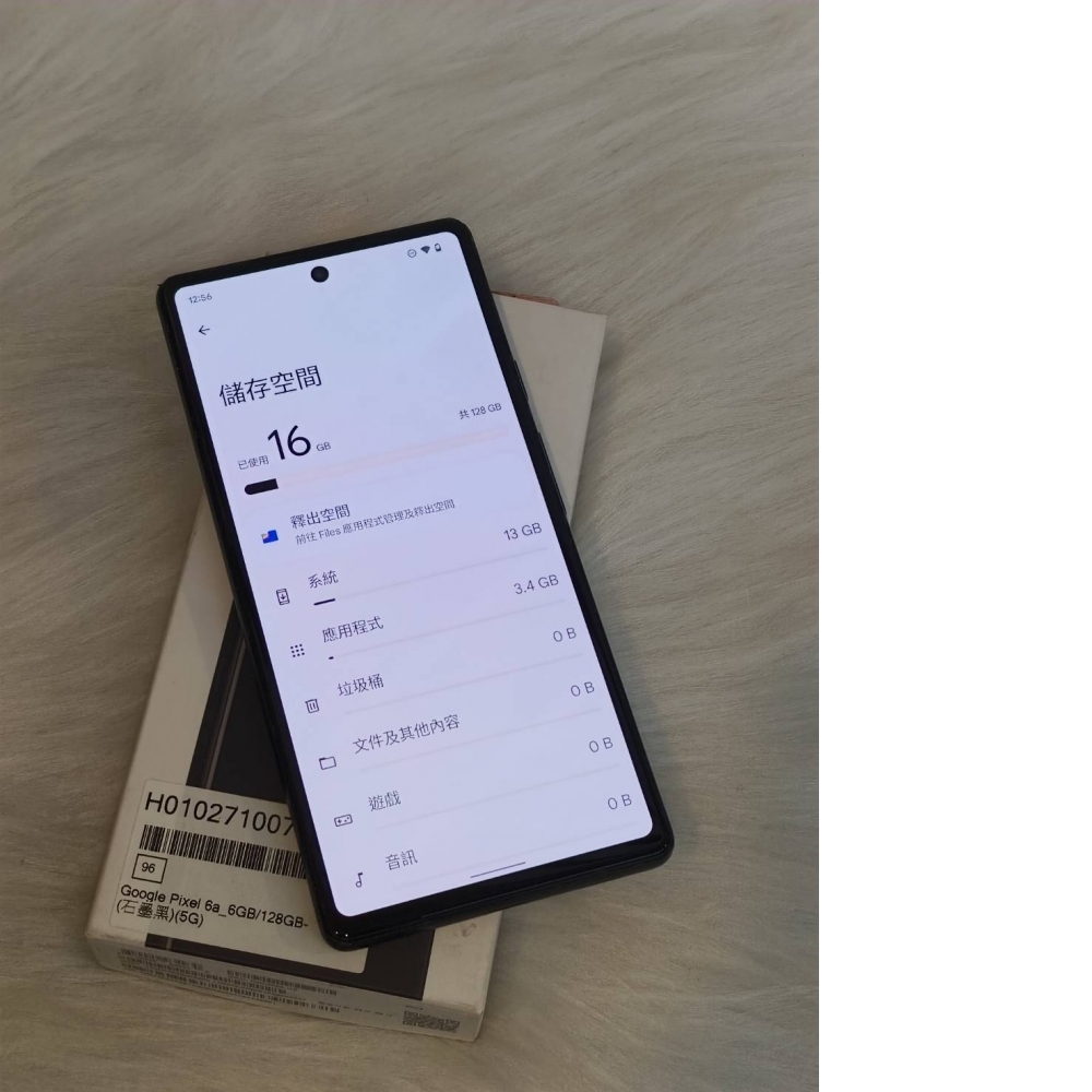 型號：Google Pixel 6a  灰 128G 有盒 編號#3276