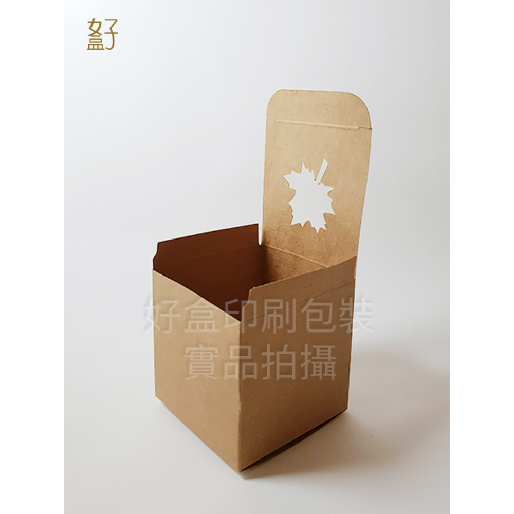 牛皮紙盒/80X80X80MM/普通盒(牛皮盒-楓葉窗)/現貨供應