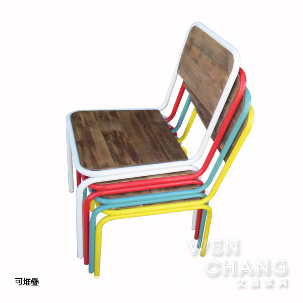 工業風學生椅 colorful student chair 烤漆榆木