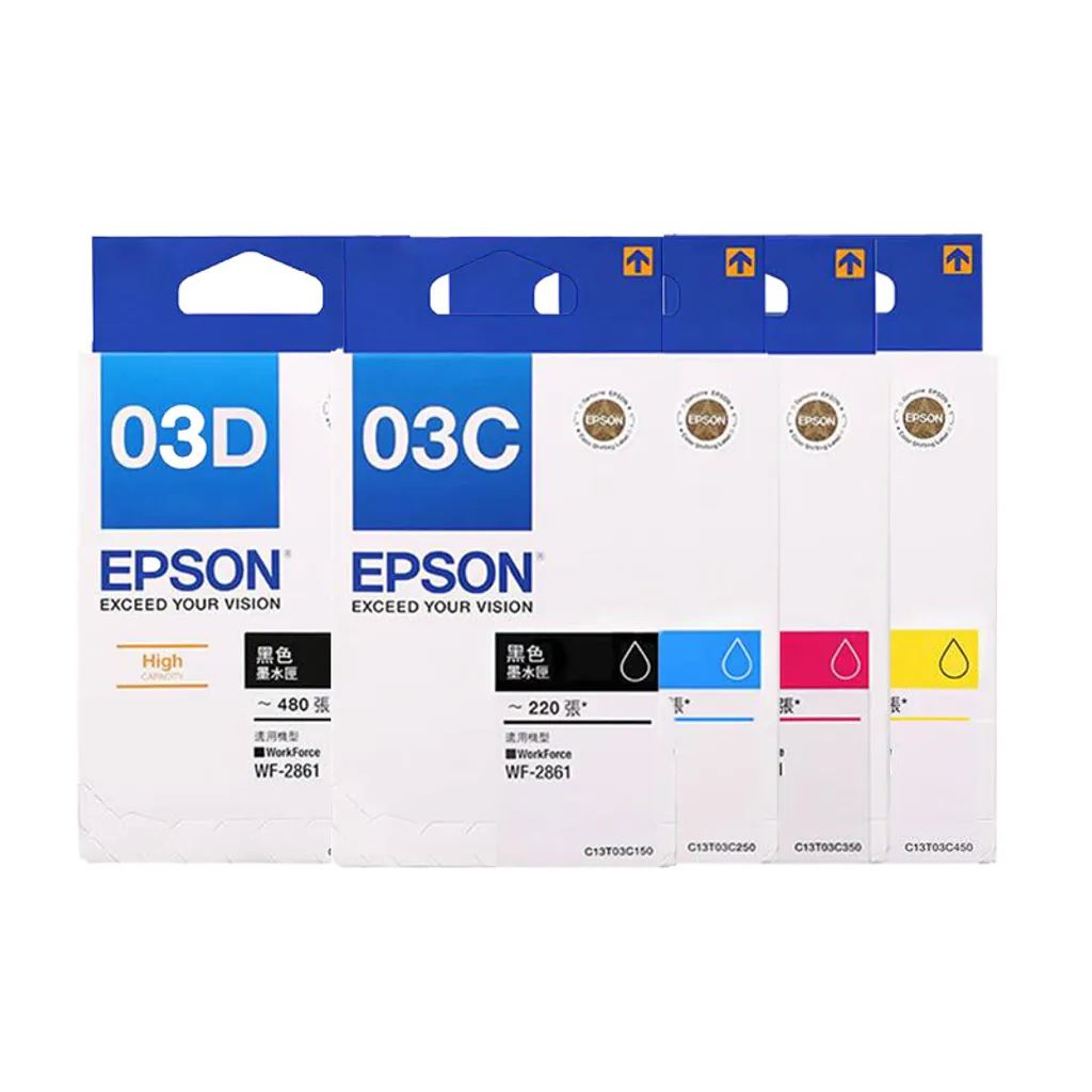 EPSON T03D｜T03C 原廠高容量｜一般黑彩墨水匣