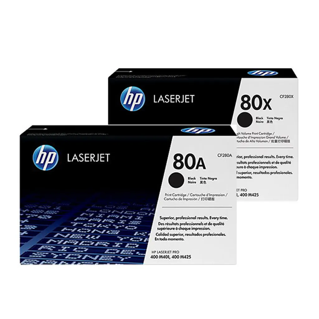 HP 80A/80X 黑色原廠 LaserJet 標準/高容量碳粉匣（CF280A｜CF280X）