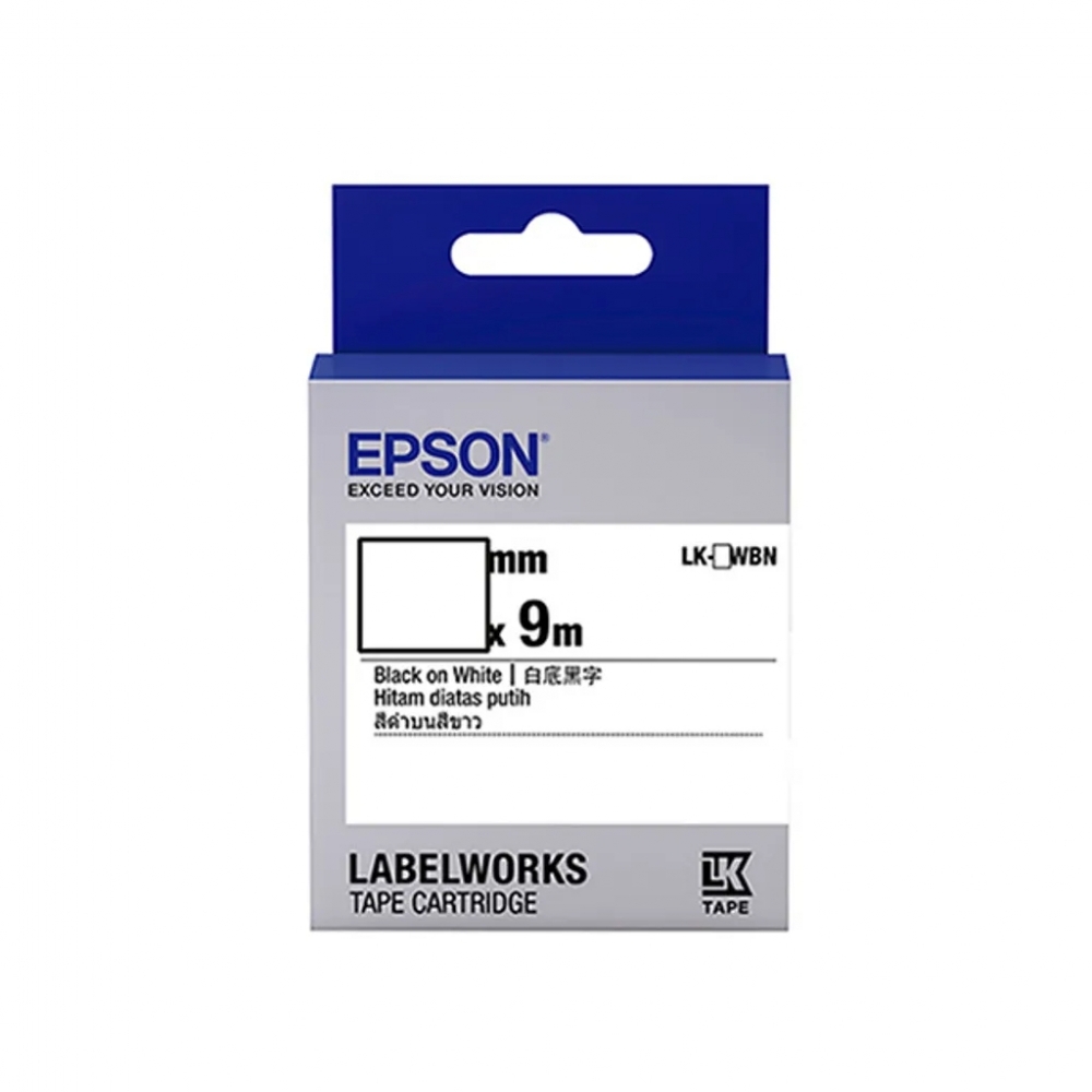 EPSON 一般系列 Commom 白底黑字 標籤帶 LK-4WBN