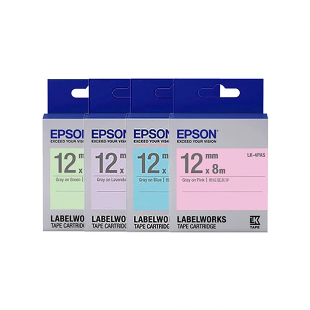 EPSON 淡彩系列 Pale Color 標籤帶 LK-4PAS｜LK-4LAS｜LK-4UAS｜LK-4GAS