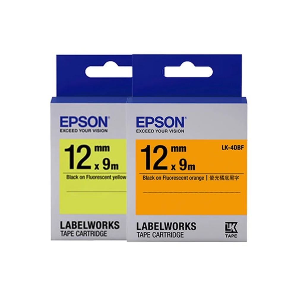 EPSON 螢光系列 Fluorecent 標籤帶 LK-4DBF/LK-4YBF