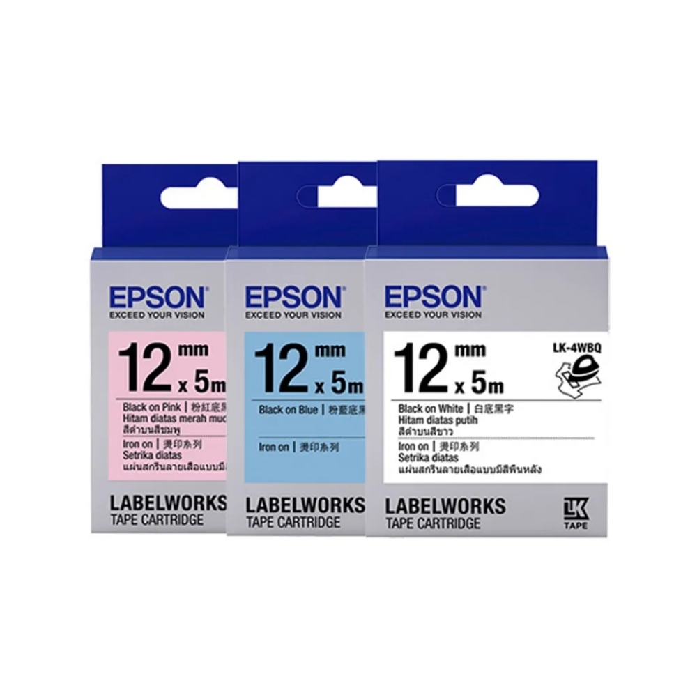 EPSON 燙印系列 IRON ON 標籤帶 LK-4WBQ｜LK-4LBQ｜LK-4PBQ