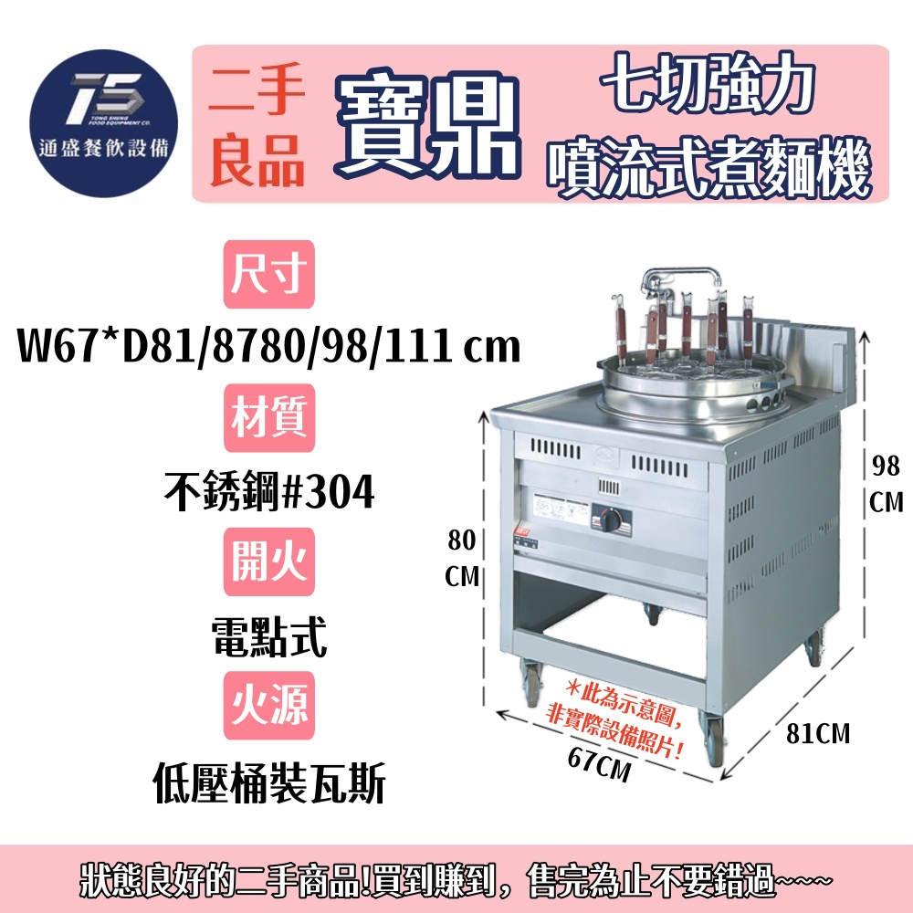 [二手整新良品]寶鼎/豹鼎 七切強力噴流式煮麵機 低壓桶裝瓦斯