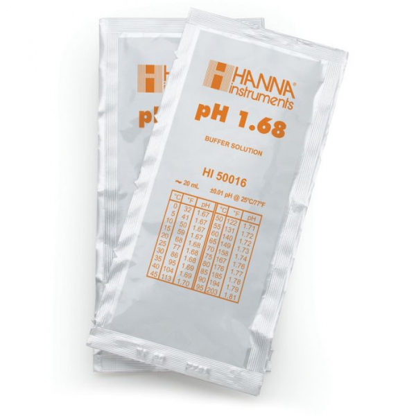 HI50016-02 袋裝pH 1.68標準液 (20mL x 25包) - 實驗室和工業用技術校正液