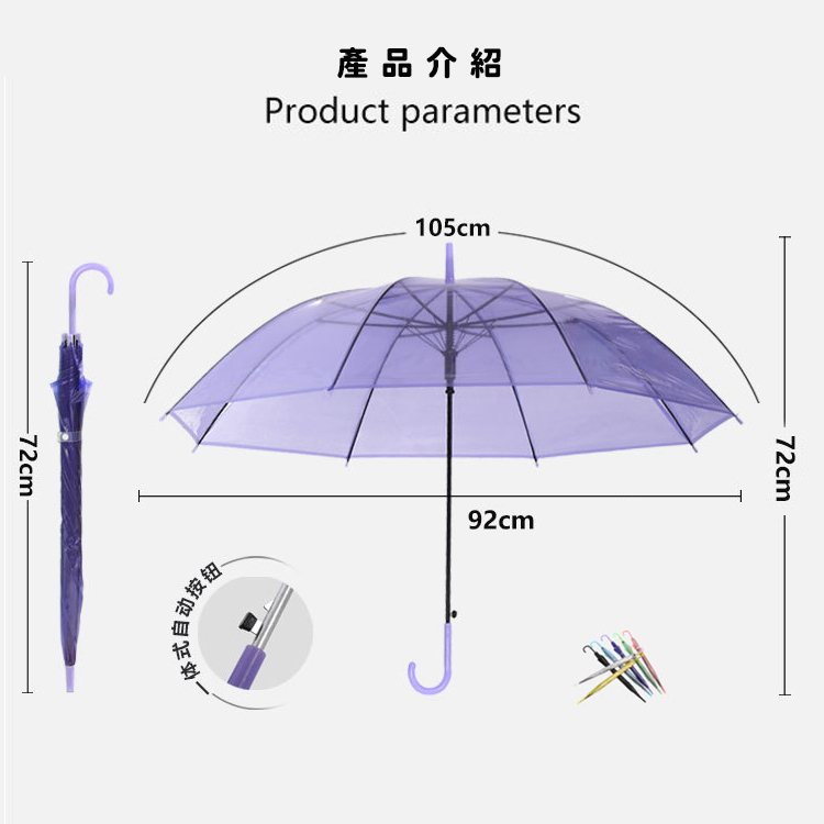 【印圖印字｜品牌加工】EVO半透明八股雨傘訂製