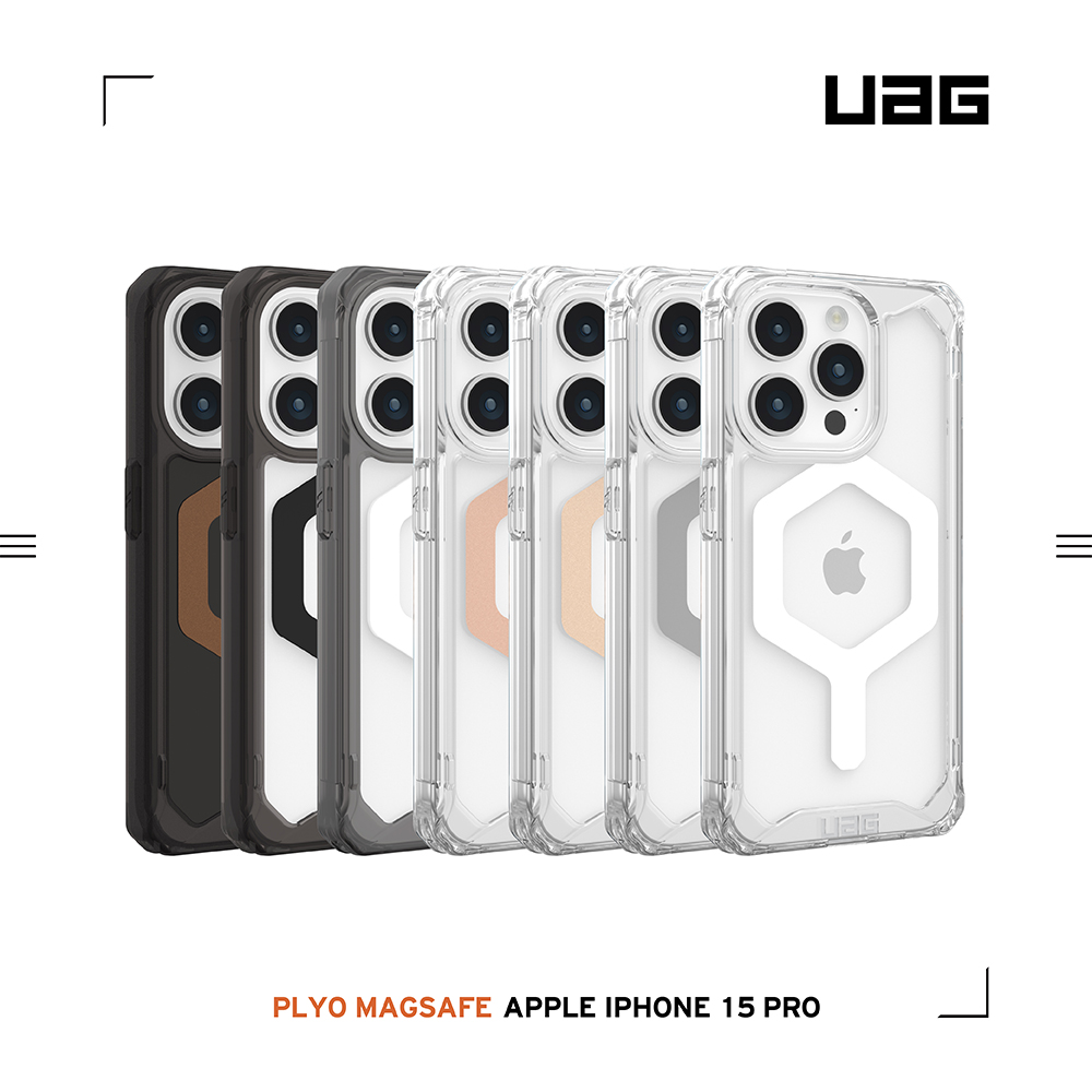 全透黑(銅圈)-UAG (磁吸)耐衝擊殼-i15Pro (6.1)