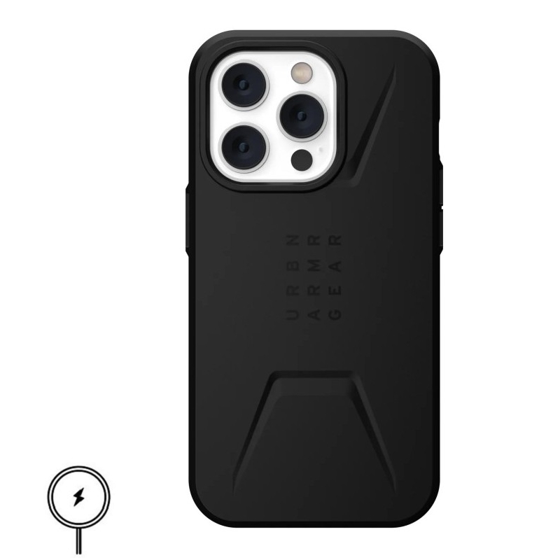 黑-UAG 兼容磁吸耐衝擊簡約保護殼 iPhone 14 Pro