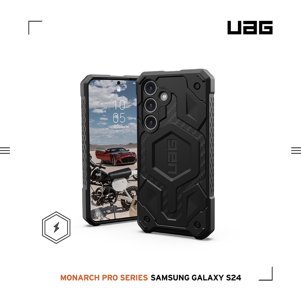 碳黑-UAG Galaxy S23Ultra 頂級版耐衝擊保護殼兼容磁吸