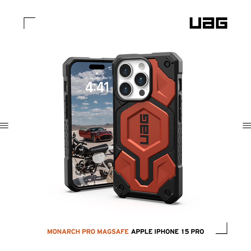 橘-UAG (磁吸)頂級款 iPhone 15Pro 6.1吋