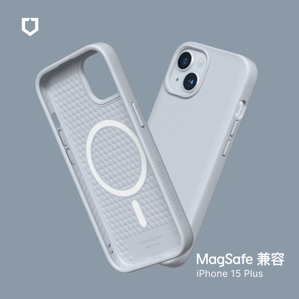 循環灰-犀牛盾SolidSuit ((MagSafe 兼容)- i15 Plu RS-MP1-15PS-GR