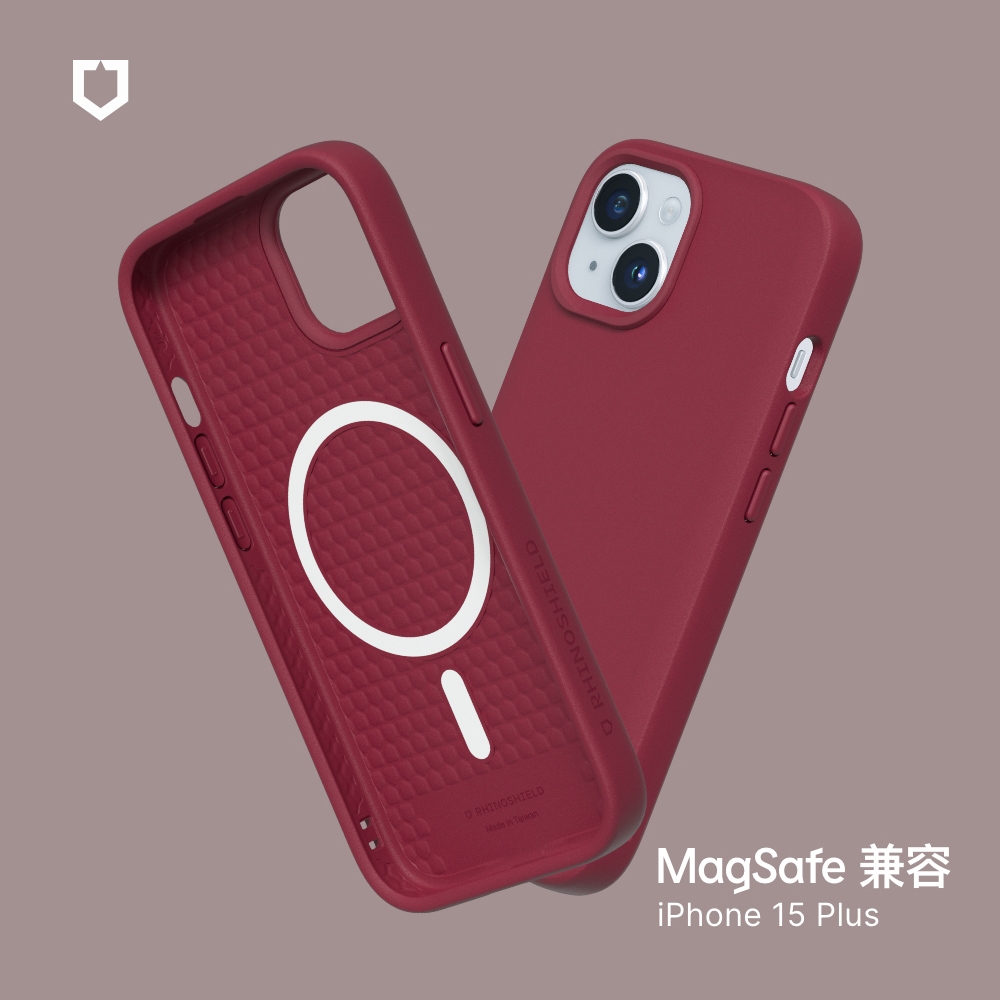 酒紅-犀牛盾SolidSuit ((MagSafe 兼容)- i15 Plus RS-MP1-15PS-FR