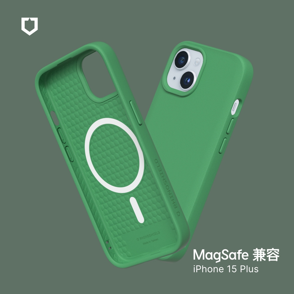 鸚鵡綠-犀牛盾SolidSuit ((MagSafe 兼容)- i15 Plus RS-MP1-15PS-FGN