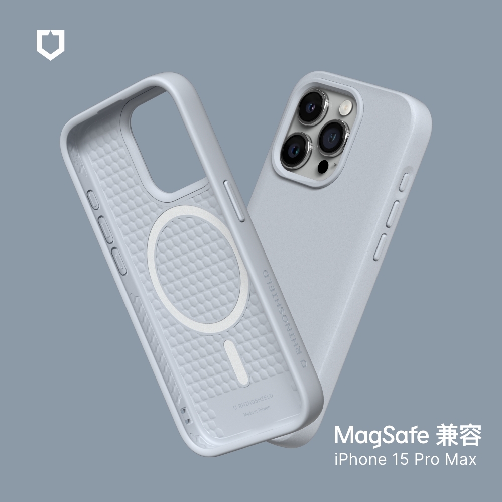 循環灰-犀牛盾SolidSuit ((MagSafe 兼容)- i15ProM RS-MP1-15PM-GR