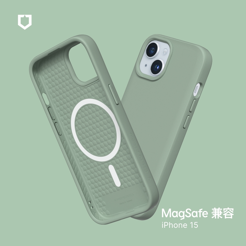 鼠尾草綠-犀牛盾SolidSuit ((MagSafe 兼容)- i15 RS-MP1-15-GN