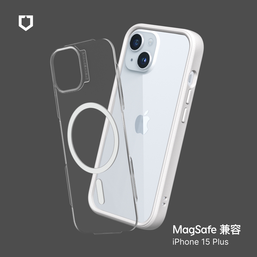 白-犀牛盾Mod NX ((MagSafe 兼容)- i15 Plus RS-MM-15PS-W