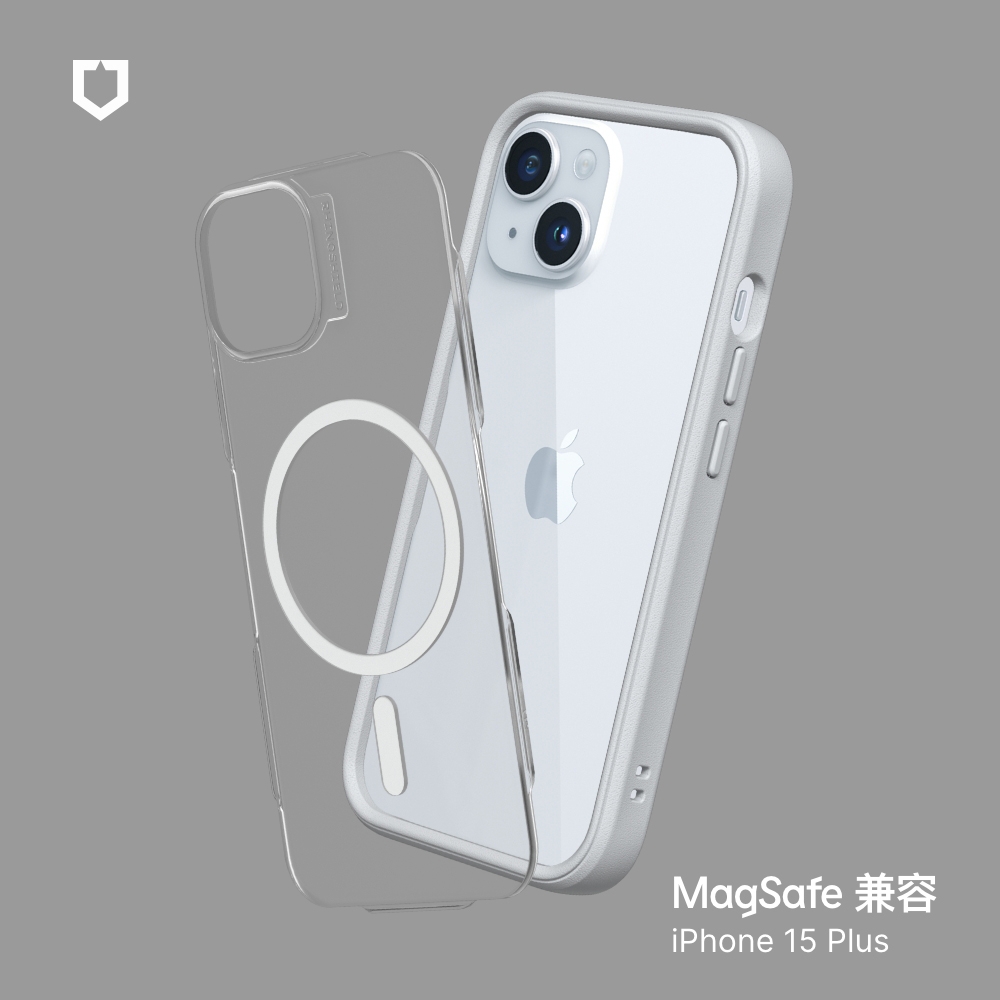 淺灰-犀牛盾Mod NX ((MagSafe 兼容)- i15 Plus RS-MM-15PS-LGR