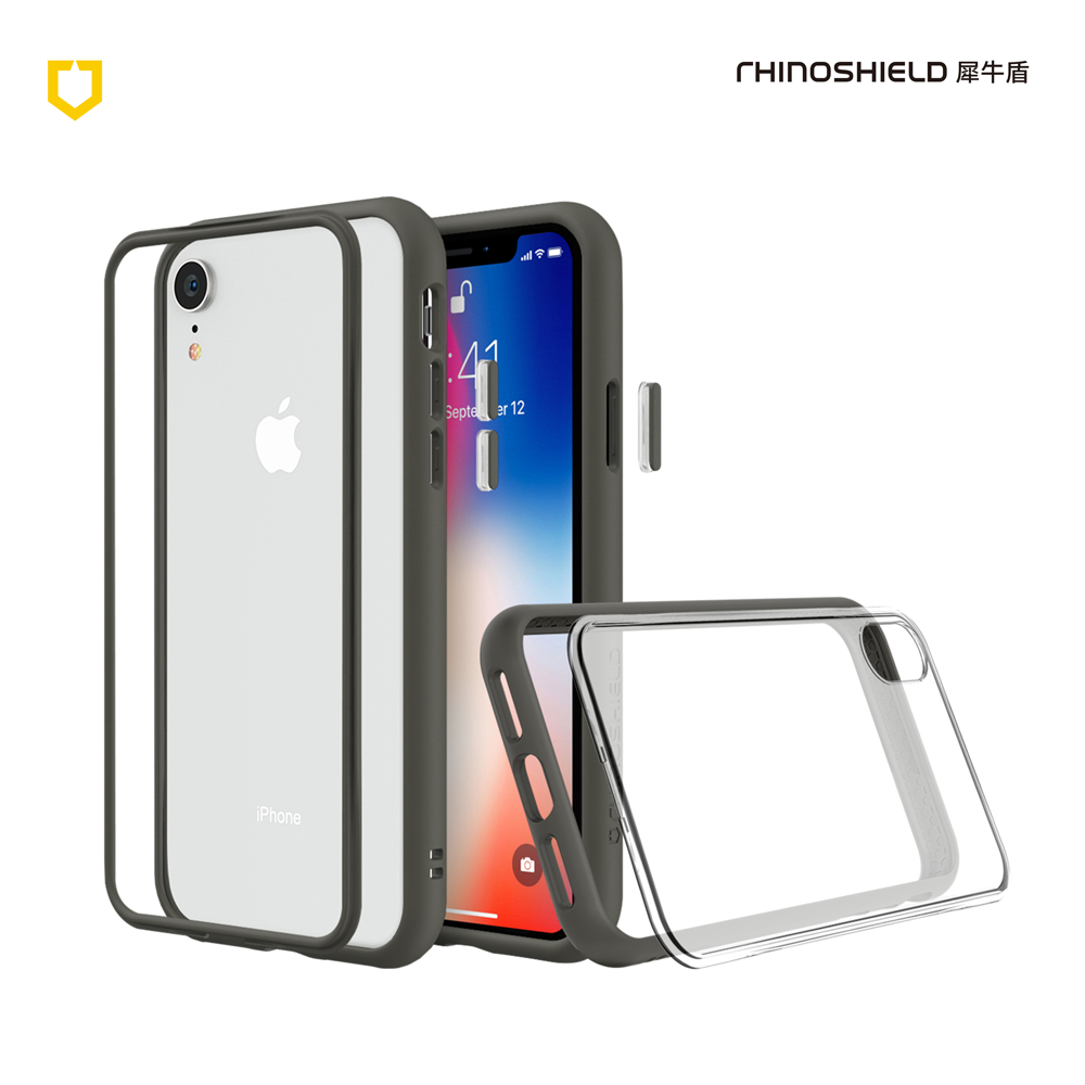 泥灰-iPhone XR 6.1 MOD-NX背蓋犀牛盾 RS-M-XR-GR