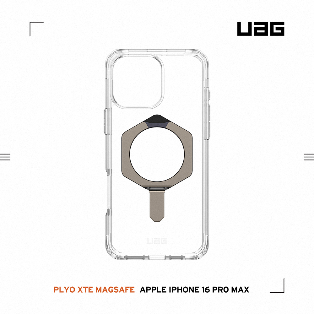 極透明(鈦灰圈)-UAG 磁吸支架全透款-iPhone 16 ProMax (6.9