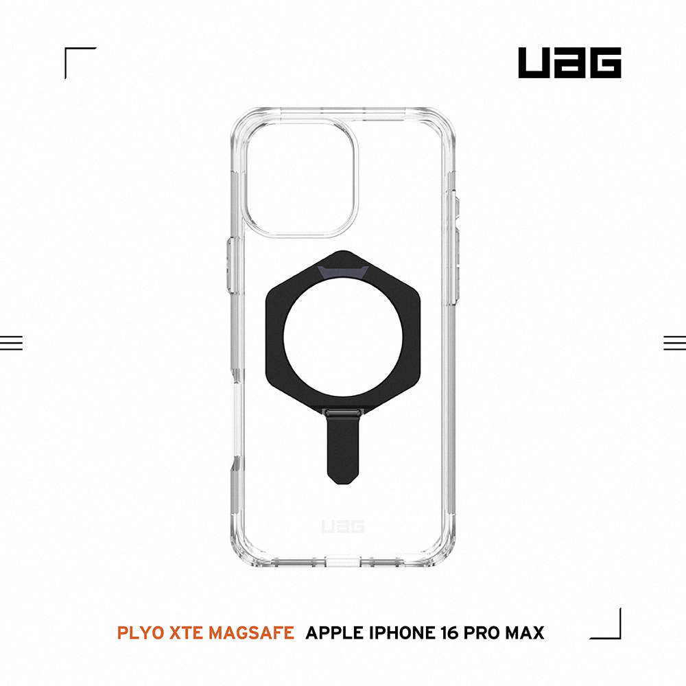 極透明(黑圈)-UAG 磁吸支架全透款-iPhone 16 ProMax (6.9