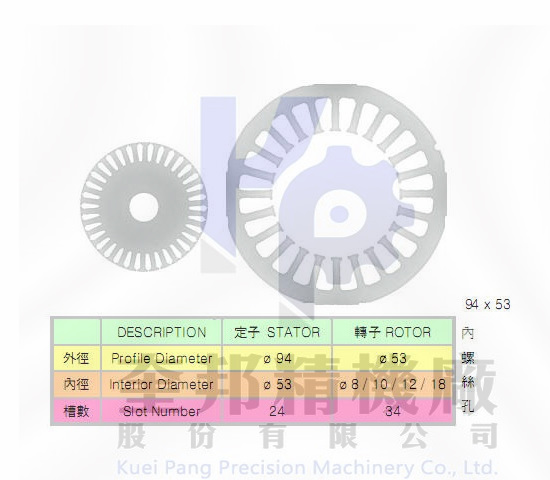 定轉子矽鋼片-94x53(圓)