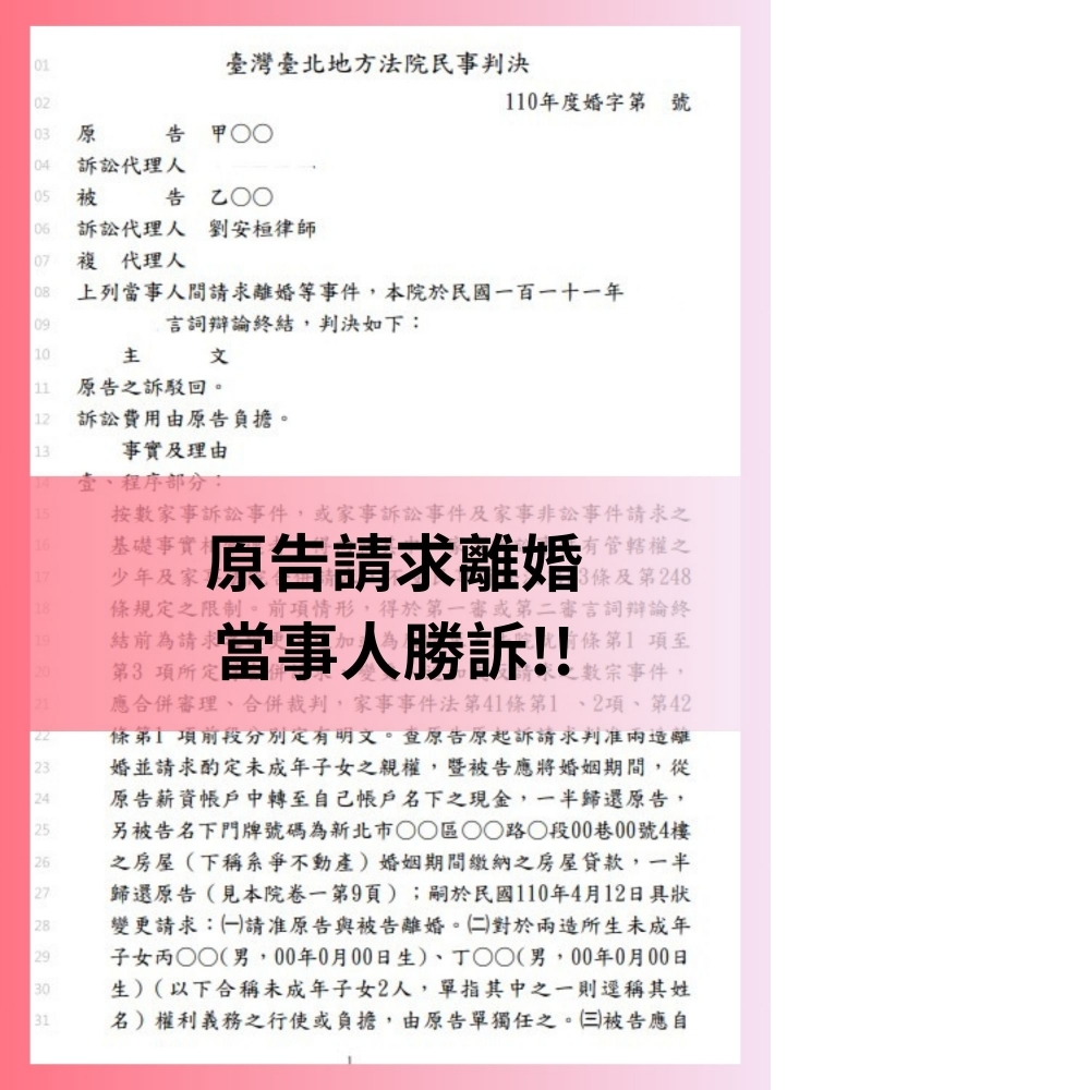 【離婚訴訟爭議，當事