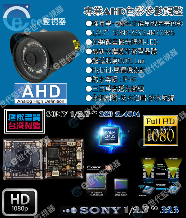 C900槍型 國王機 監視器 1080P 攝影機 300萬 鏡頭 頂規晶片 AHD系統頂規機款 30顆奈米級陣列紅