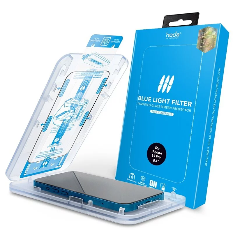 抗藍光玻璃保護貼 for iPhone 14 / 13系列 附無塵太空艙貼膜神器 | hoda®