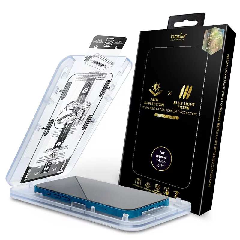 AR抗反射抗藍光玻璃保護貼 for iPhone 14 / 13系列 附無塵太空艙貼膜神器 | hoda®