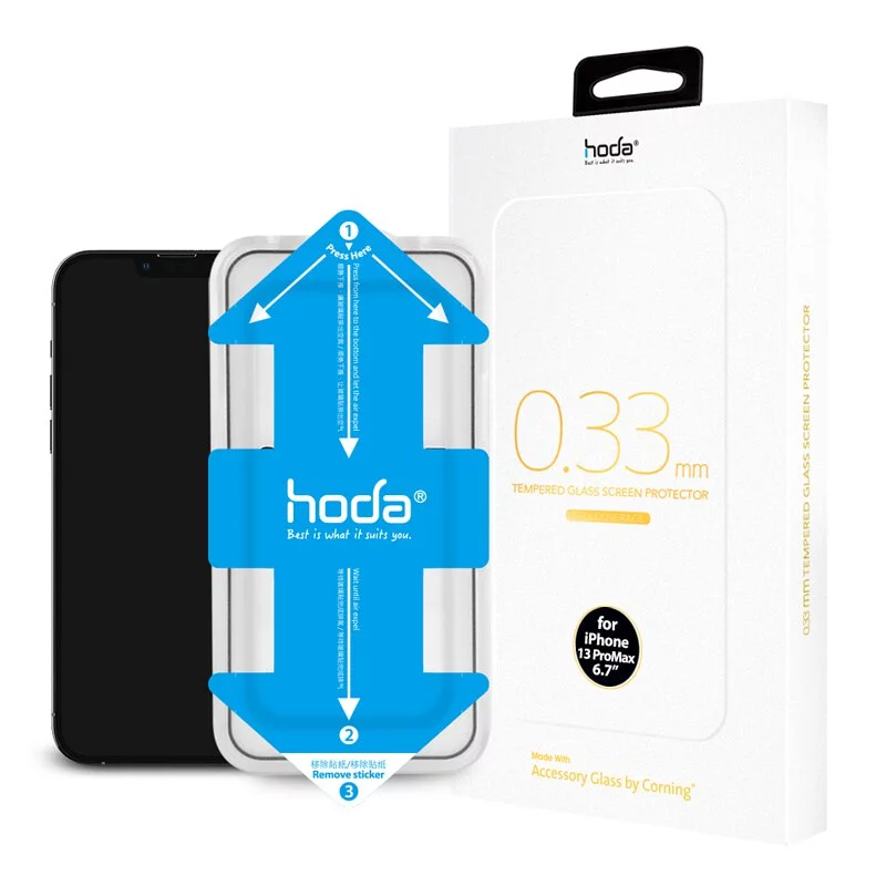 美國康寧授權玻璃保護貼 for iPhone 13 ProMax 附貼膜神器 | hoda®