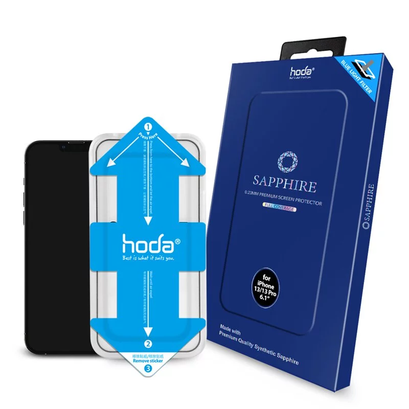 藍寶石抗藍光螢幕保護貼 for iPhone 13 系列 附貼膜神器 | hoda®