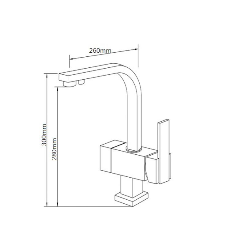 ART-70350方形廚房三用龍頭