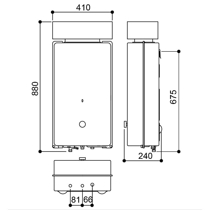 林內 RU-A1223RF-屋外型12L自然排氣熱水器