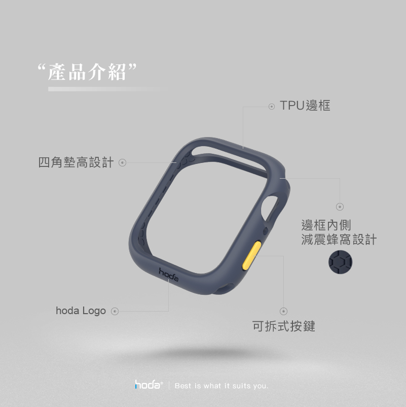 HODA 好貼【Apple Watch Series 9/8/7 45mm / 41mm 】柔石防摔手錶保護殼