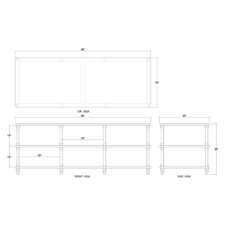 BRAMBLE Tropic Kitchen Island 96'' 28542 餐邊櫃.玄關桌.書櫃.書架