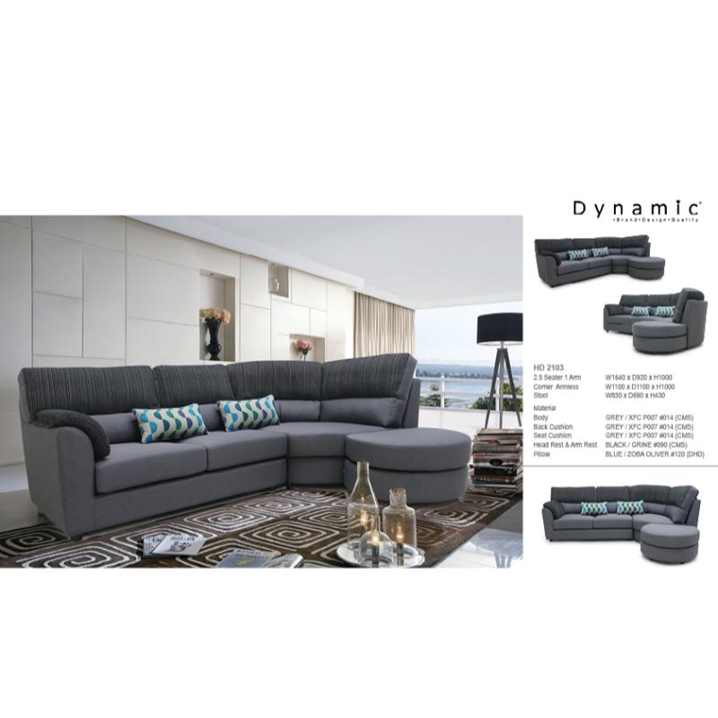 DYNAMIC Fabric Sofa HD 2103 (Grey) 沙發/組合沙發