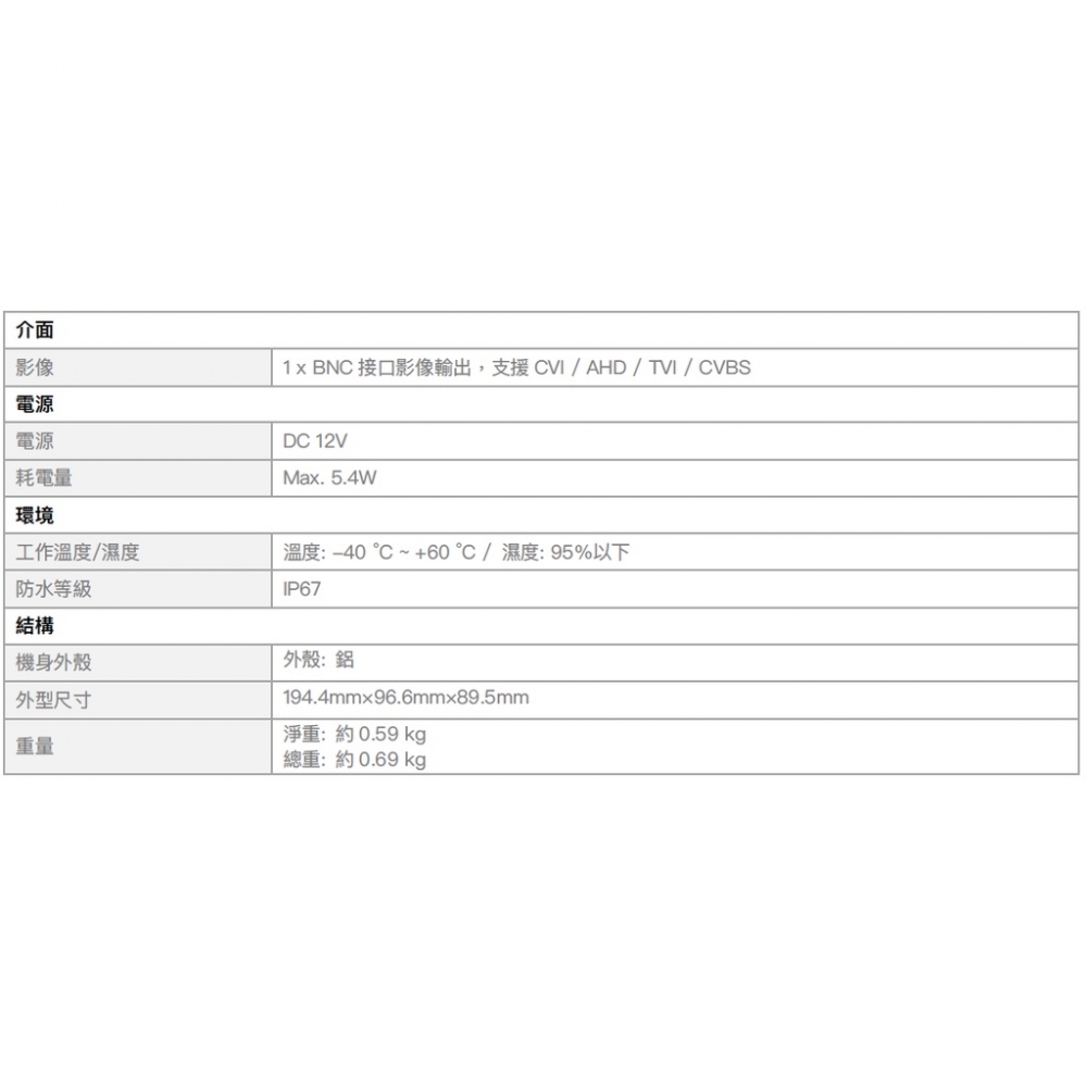 欣永成Benelink BLC2417SE 紅外線80M防水中管型高畫質攝影機 200萬1080 P監視器